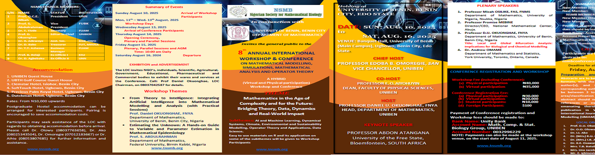 8th ANNUAL INTERNATIONAL WORKSHOP & CONFERENCE ON MATHEMATICAL MODELLING, SIMULATIONS, MATHEMATICAL ANALYSIS AND OPERATOR THEORY
